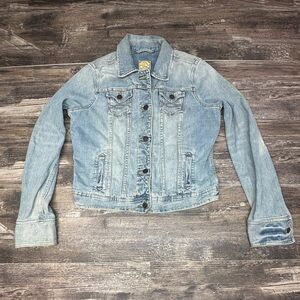 Abercrombie & Fitch Distressed Denim Jacket Vintage 92 Wash Size Large GUC
